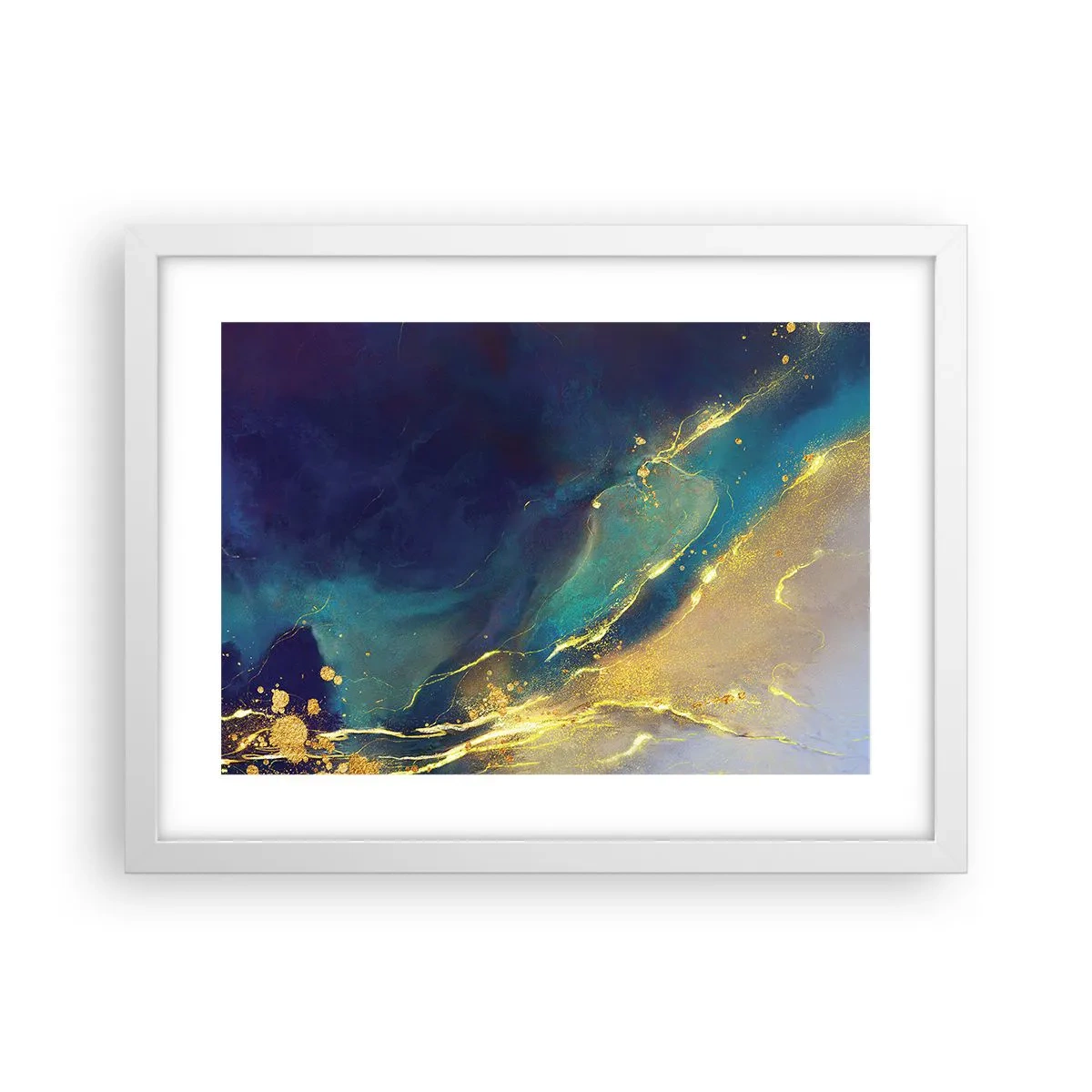 Poster in cornice bianca - La palude dorata - 40x30 cm