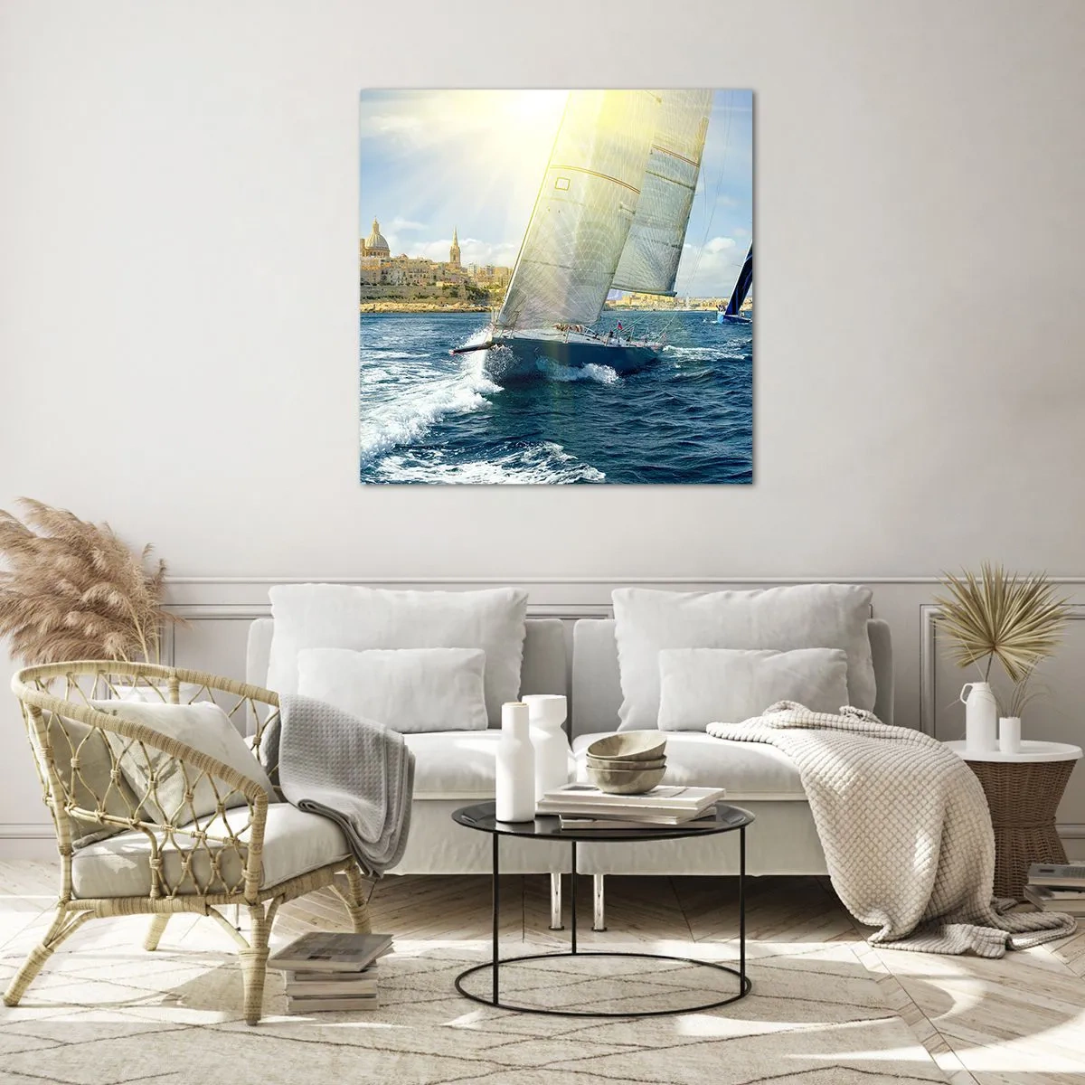 Quadro su vetro - Tempo di lasciare la città - 60x60 cm