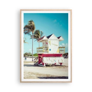 Poster in cornice rovere chiaro - Ti aspetta una bella giornata - 70x100 cm