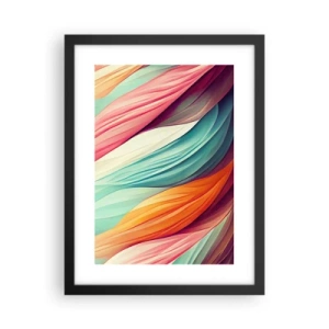 Poster in cornice nera - Intreccio arcobaleno - 30x40 cm