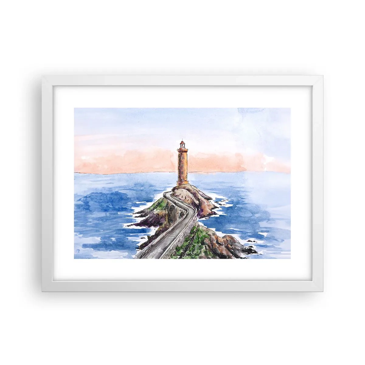 Poster in cornice bianca - Rivolto verso il mare - 40x30 cm