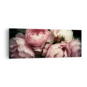 Quadro su tela - Stampe su Tela - Un bouquet di rose nelle delicate tonalità del rosa e del bianco - 140x50cm - Il fascino della Belle Époque - Decorazione murale moderna per soggiorno e camera da letto ARTTOR