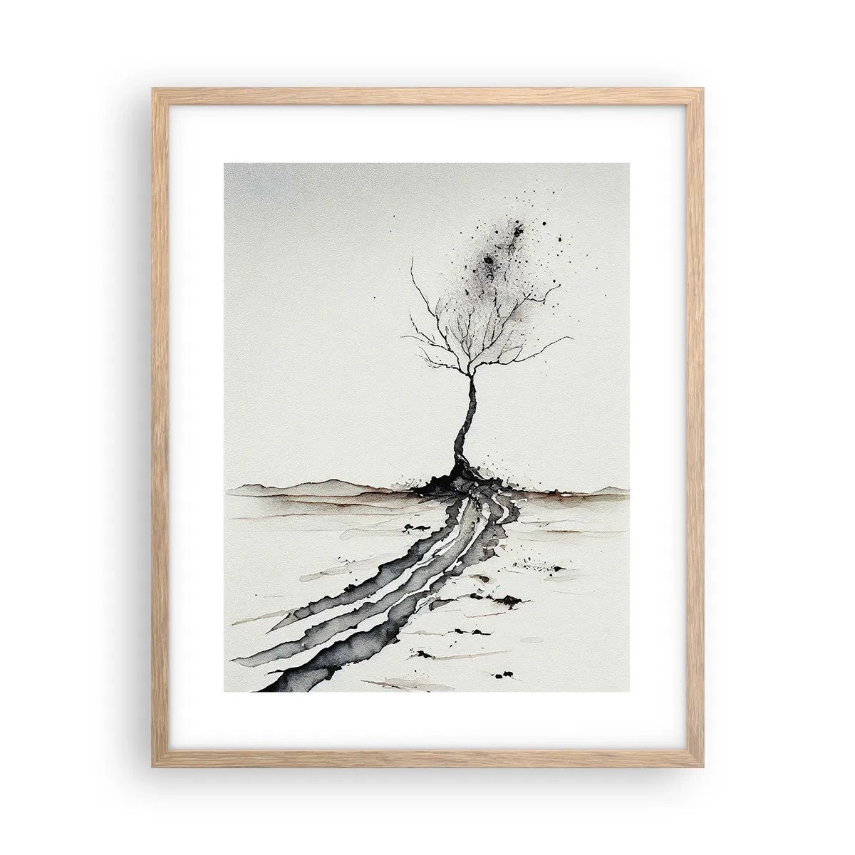Poster in cornice rovere chiaro - Malinconia invernale - 40x50 cm