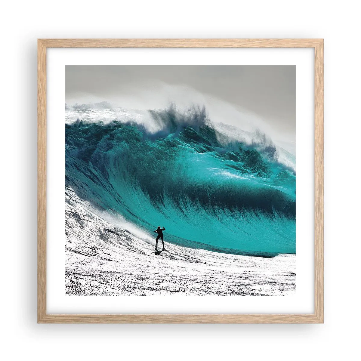 Poster in cornice rovere chiaro - Sfida accettata - 50x50 cm