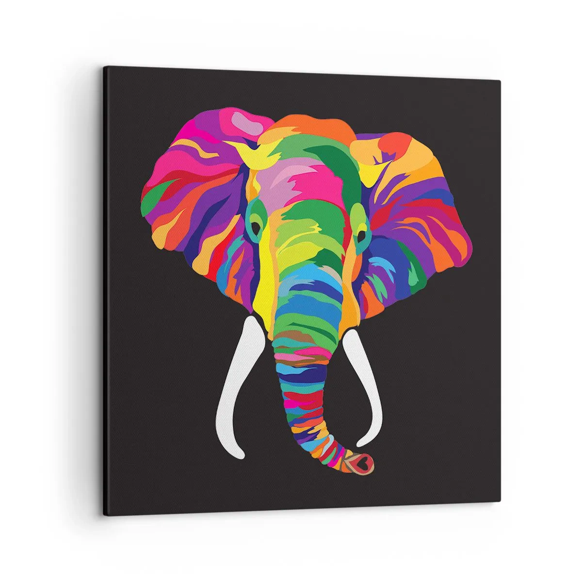 Quadro su tela - Stampe su Tela - L'elefante che faceva il bagno nell'arcobaleno - 50x50 cm