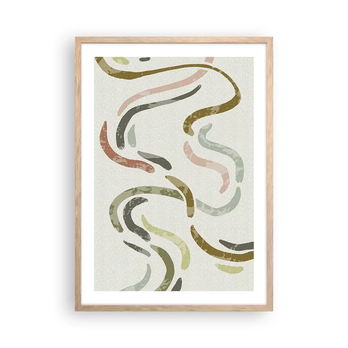 Poster in cornice rovere chiaro - La danza gioiosa dell'astrazione - 50x70 cm