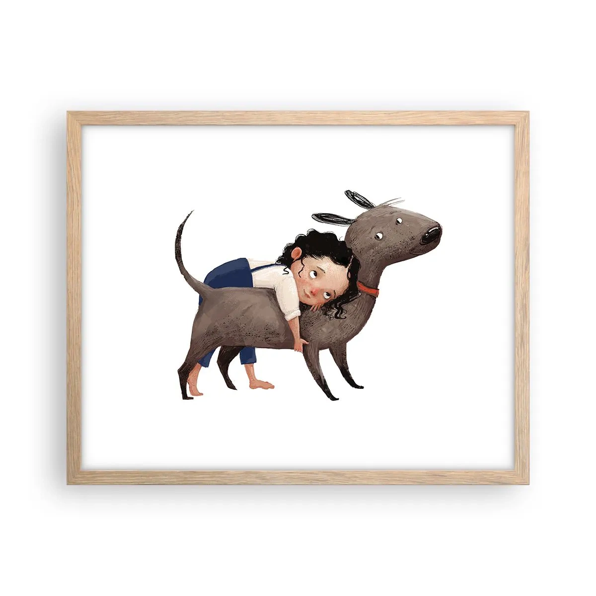 Poster in cornice rovere chiaro - I migliori amici - 50x40 cm