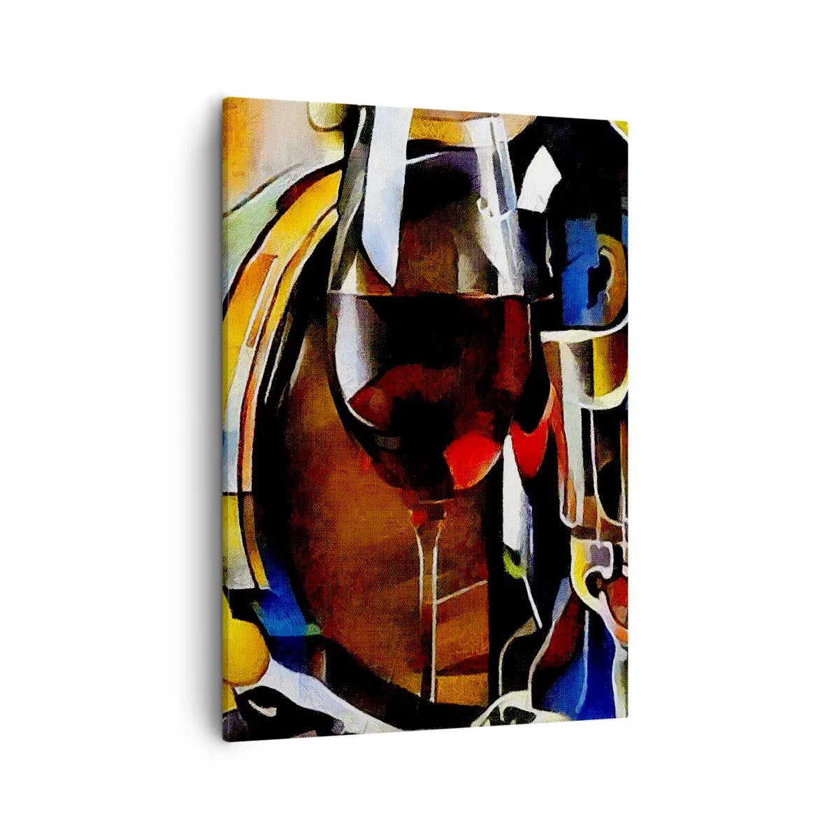 Quadro su tela - Stampe su Tela - Natura morta astratta con bicchieri e strumenti - 50x70cm - E il mondo riprende colore - Decorazione murale moderna per soggiorno e camera da letto ARTTOR