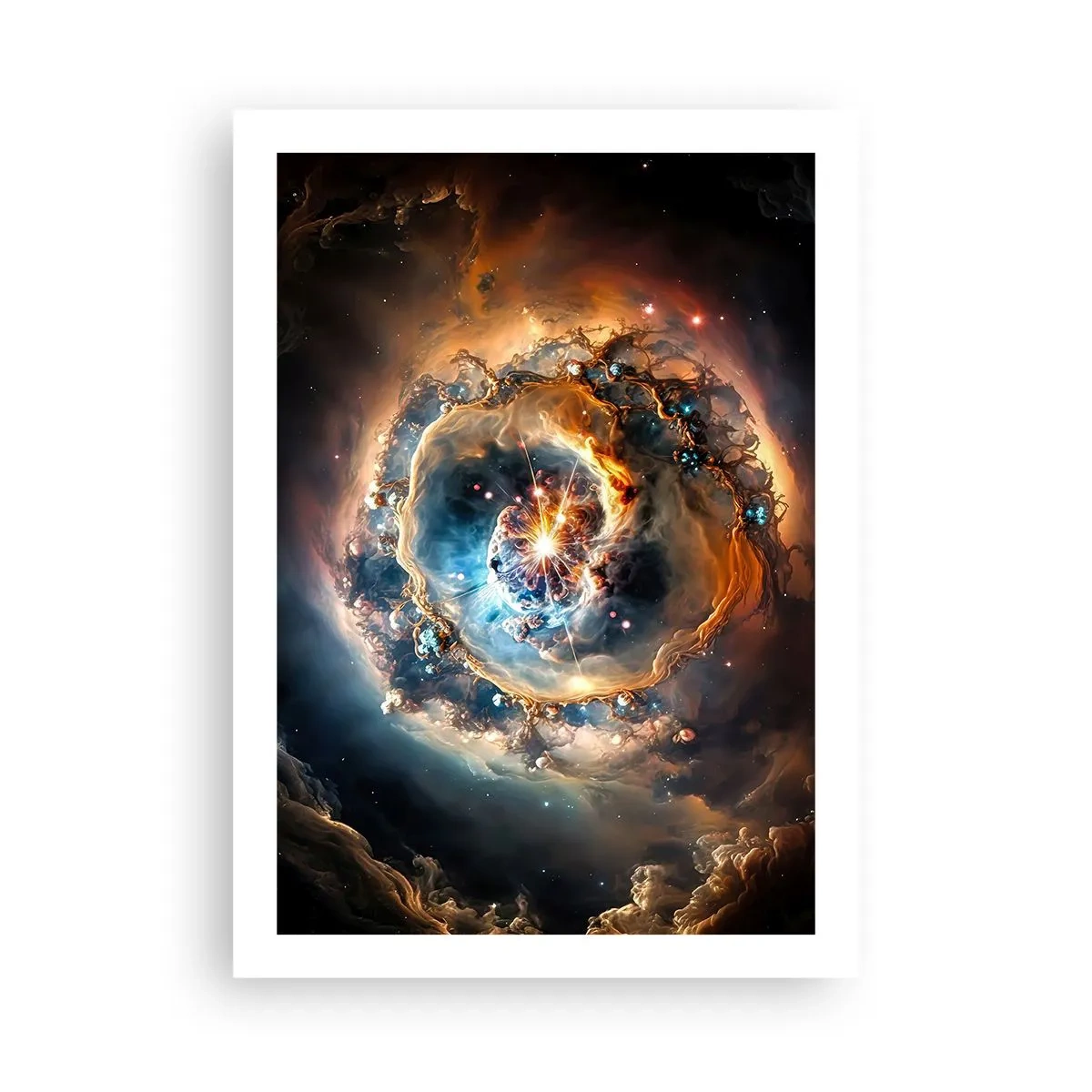 Poster - Un'esplosione cosmica di luce ed energia nello spazio galattico. - 50x70cm - L'inizio - Decorazione murale moderna per soggiorno e camera da letto ARTTOR