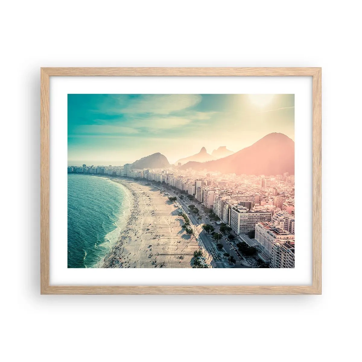 Poster in cornice rovere chiaro - Vacanze senza fine a Rio - 50x40 cm