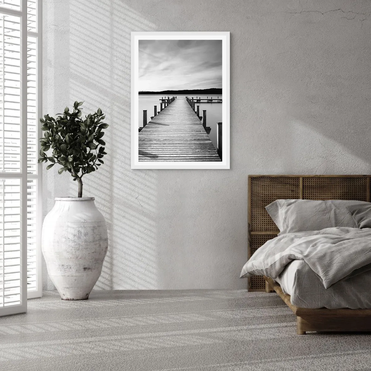 Poster in cornice bianca - Pace sull'acqua - 30x40 cm