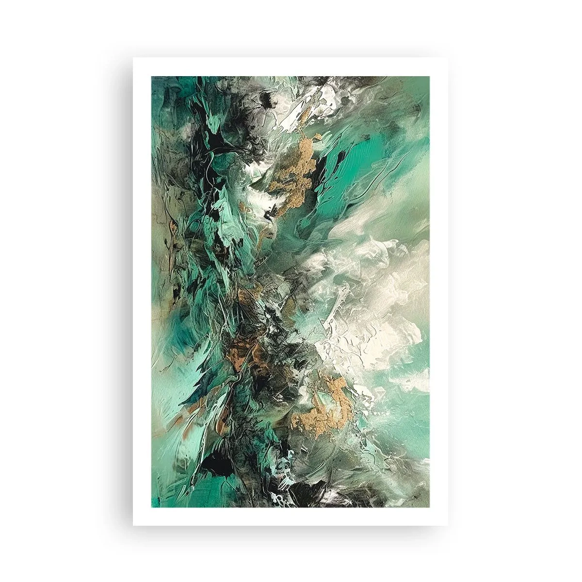 Poster - Frangente nero e smeraldo - 61x91 cm