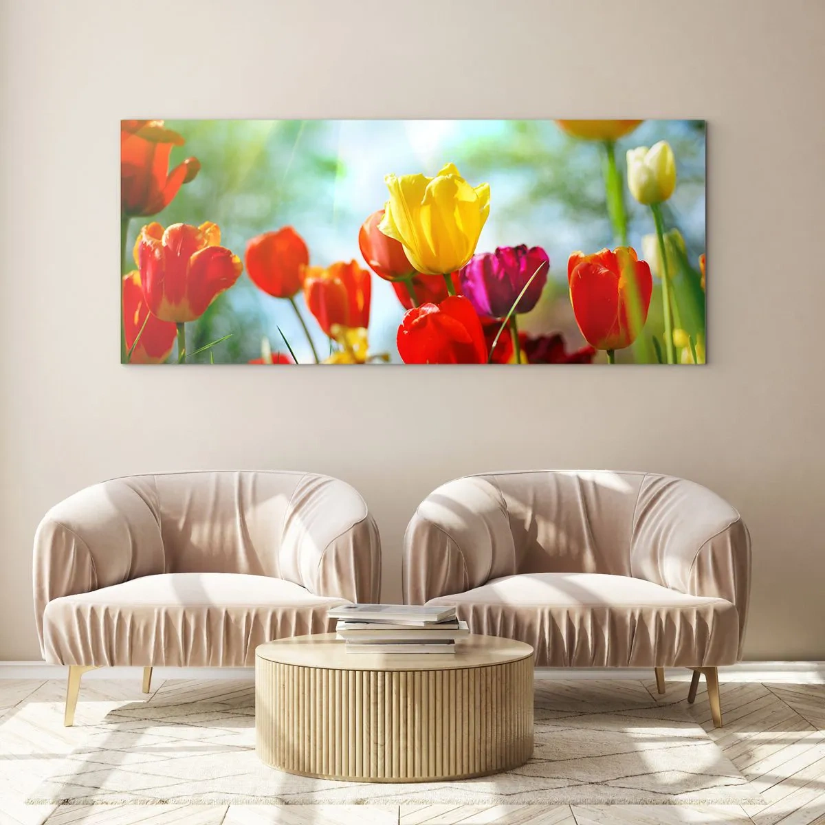 Quadro su vetro - Tutti i colori del sole - 90x30 cm