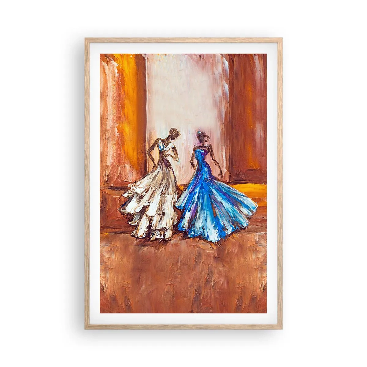 Poster in cornice rovere chiaro - Duetto armonioso - 61x91 cm