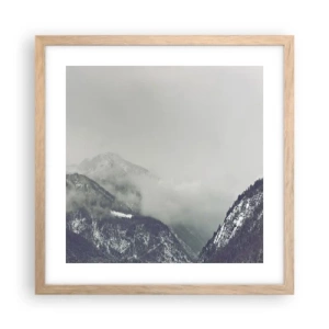 Poster in cornice rovere chiaro - La valle delle nebbie - 40x40 cm