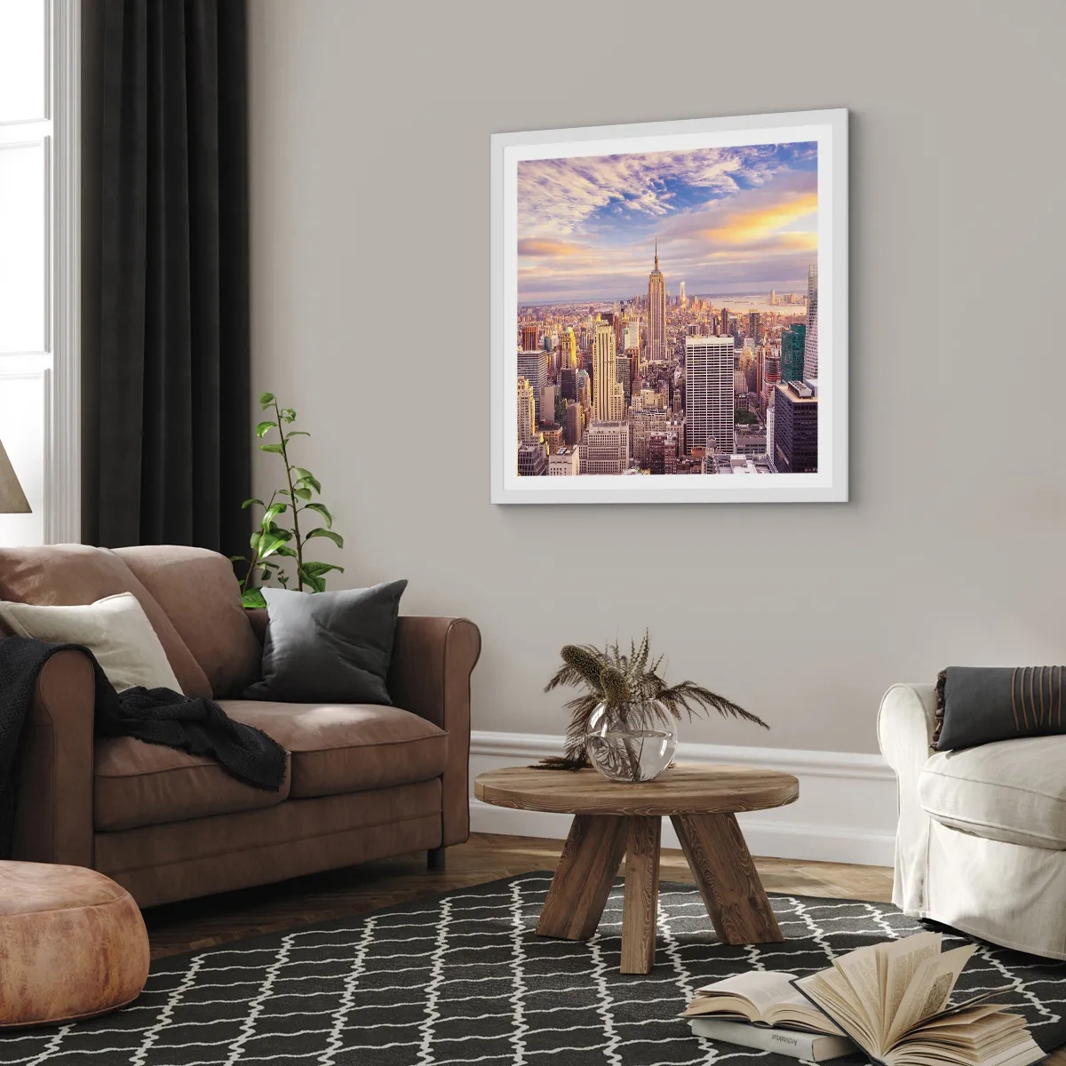 Poster in cornice bianca - Toccando le nuvole - 30x30 cm