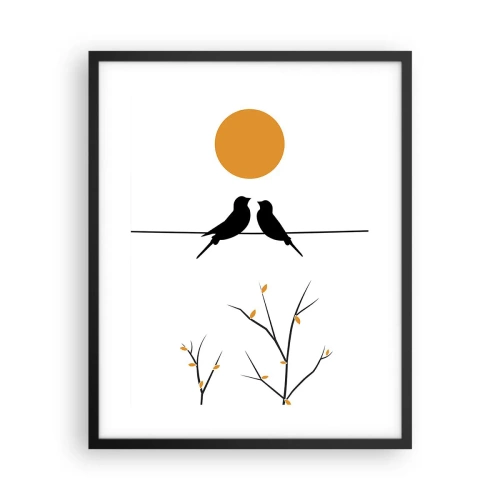 Poster in cornice nera - Sera da usignoli - 40x50 cm