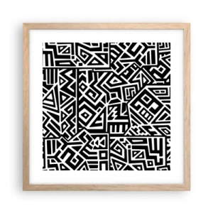 Poster in cornice rovere chiaro - Composizione precolombiana - 40x40 cm