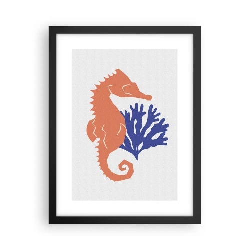 Poster in cornice nera - Sul prato sottomarino - 30x40 cm