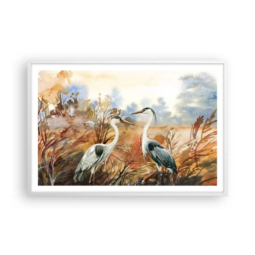 Poster in cornice bianca - Dove in autunno? - 91x61 cm