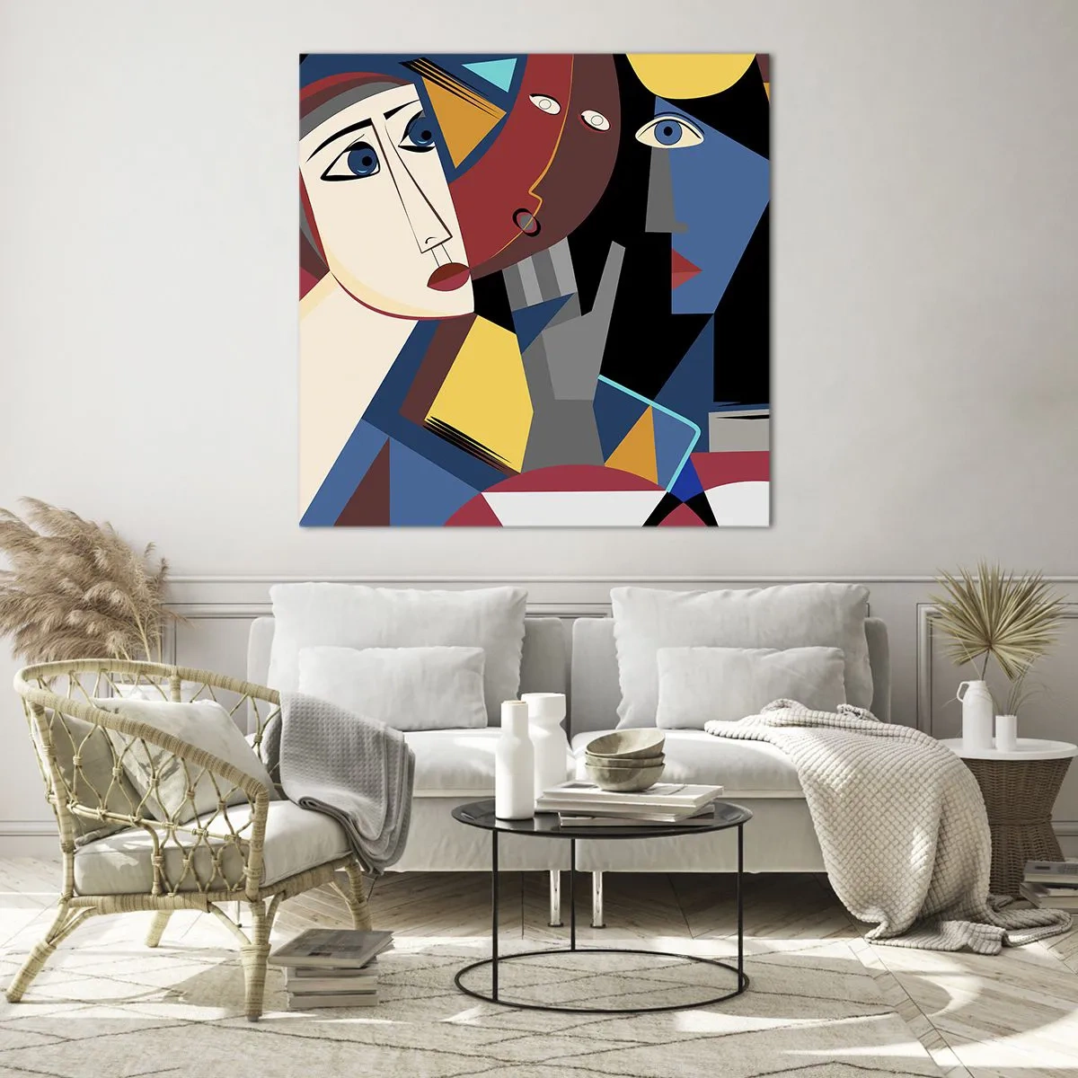 Quadro su vetro - Dialogo di cubisti - 30x30 cm