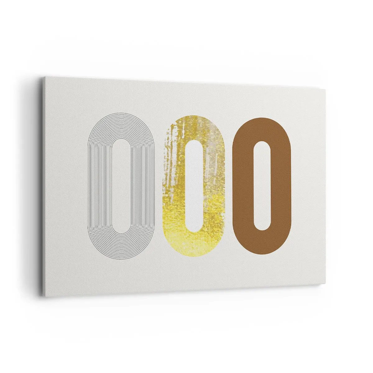 Quadro su tela - Stampe su Tela - Motivo astratto di tre forme geometriche - 120x80cm - Ohh! - Decorazione murale moderna per soggiorno e camera da letto ARTTOR