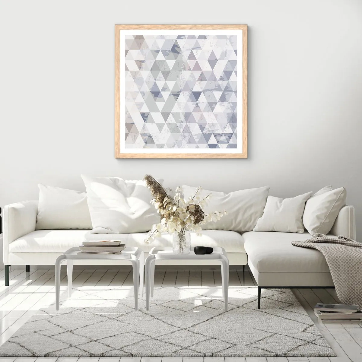 Poster in cornice rovere chiaro - Al ritmo di tre - 30x30 cm