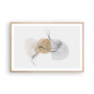 Poster in cornice rovere chiaro - Grani d'aria - 91x61 cm