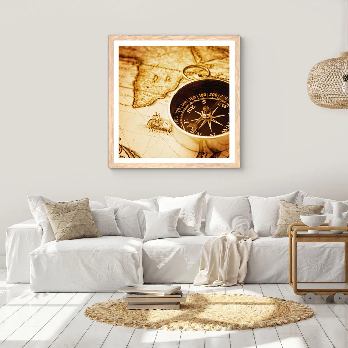 Poster in cornice rovere chiaro - A est o a ovest? - 50x50 cm
