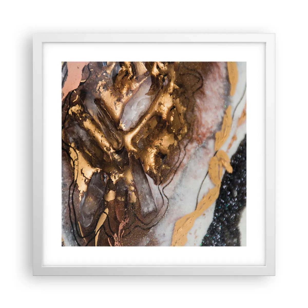 Poster in cornice bianca - L'elemento della terra - 40x40 cm