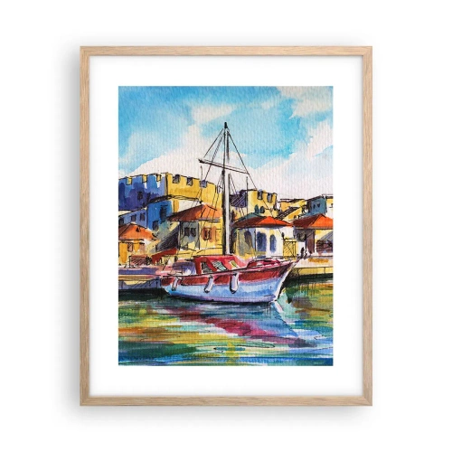 Poster in cornice rovere chiaro - Un colorato pomeriggio - 40x50 cm