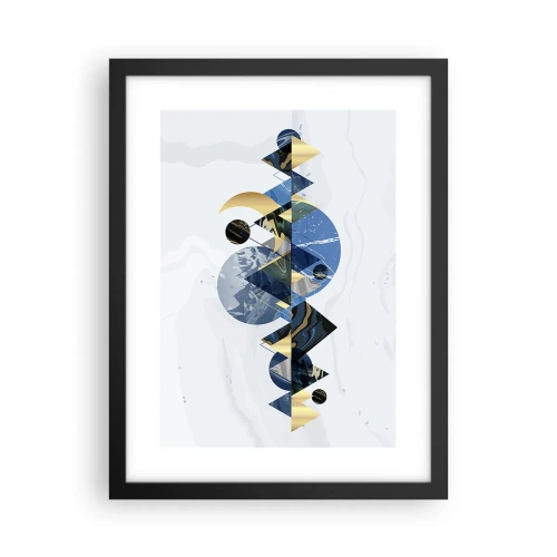 Poster in cornice nera - Paesaggio geometrico - 30x40 cm