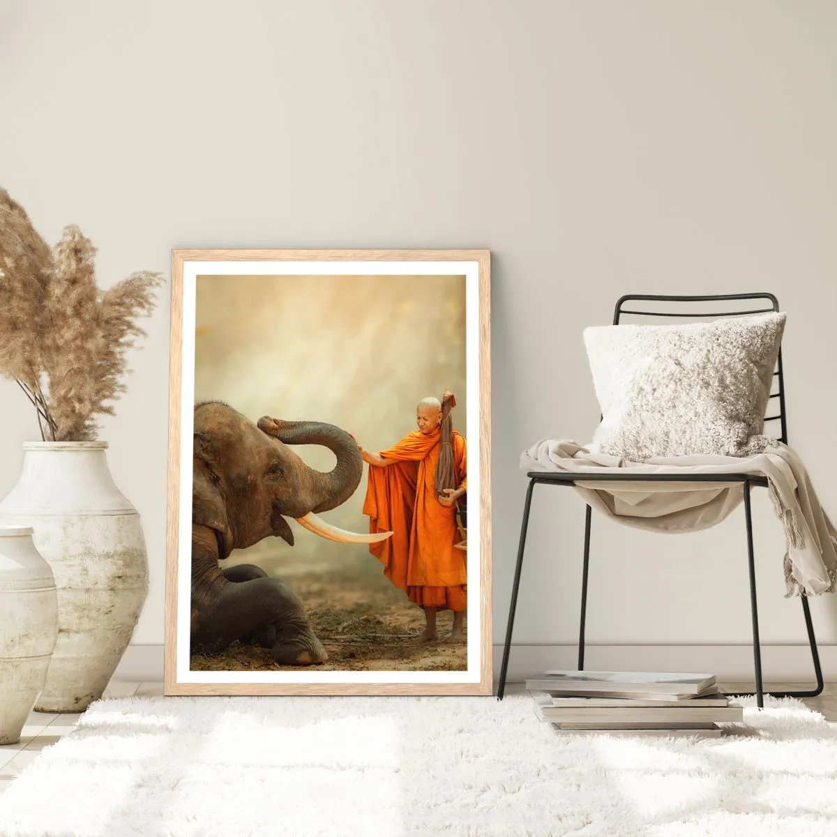 Poster in cornice rovere chiaro - Incontro nel viaggio - 30x40 cm