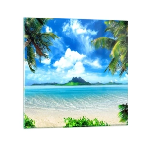 Quadro su vetro - L'azzurro dei tropici - 30x30 cm