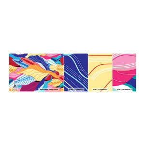 Campione Di Fotomurale Standard Eco - Disordine colorato - Astrazione, Foglie colorate, Pezzo - 100x30 cm