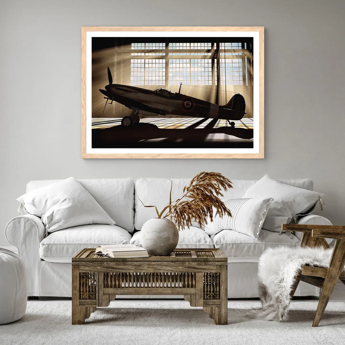 Poster in cornice rovere chiaro - Il riposo del guerriero - 91x61 cm