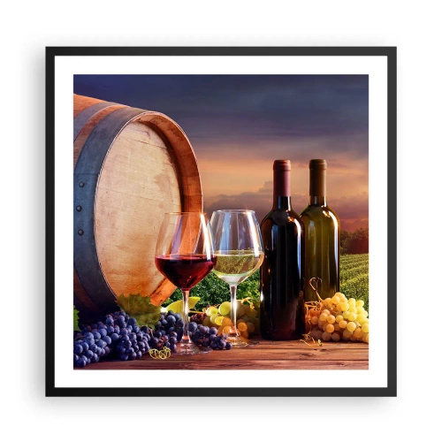 Poster in cornice nera - Qui la vita ha gusto - 60x60 cm