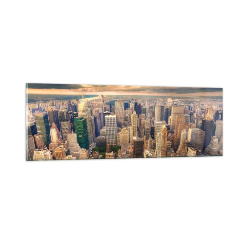 Quadro su vetro - Metropolis dorata - 90x30 cm