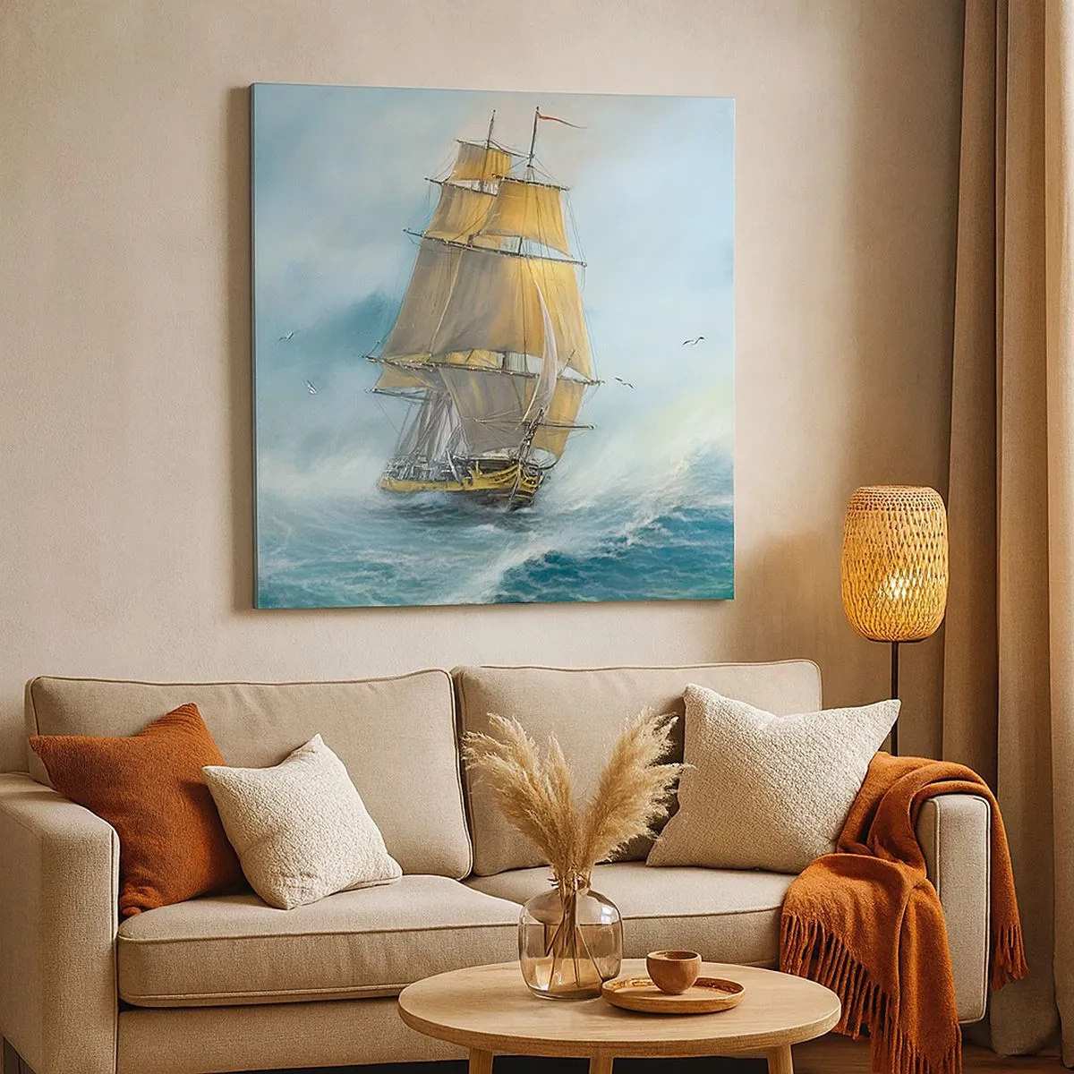 Quadro su tela - Stampe su Tela - Frangendo i flutti - 30x30 cm