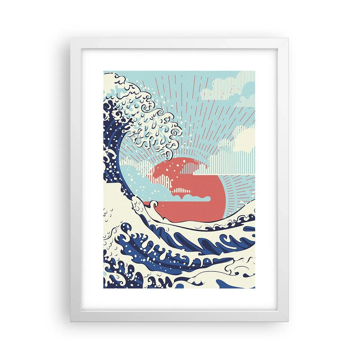 Poster in cornice bianca - Di ispirazione giapponese - 30x40 cm