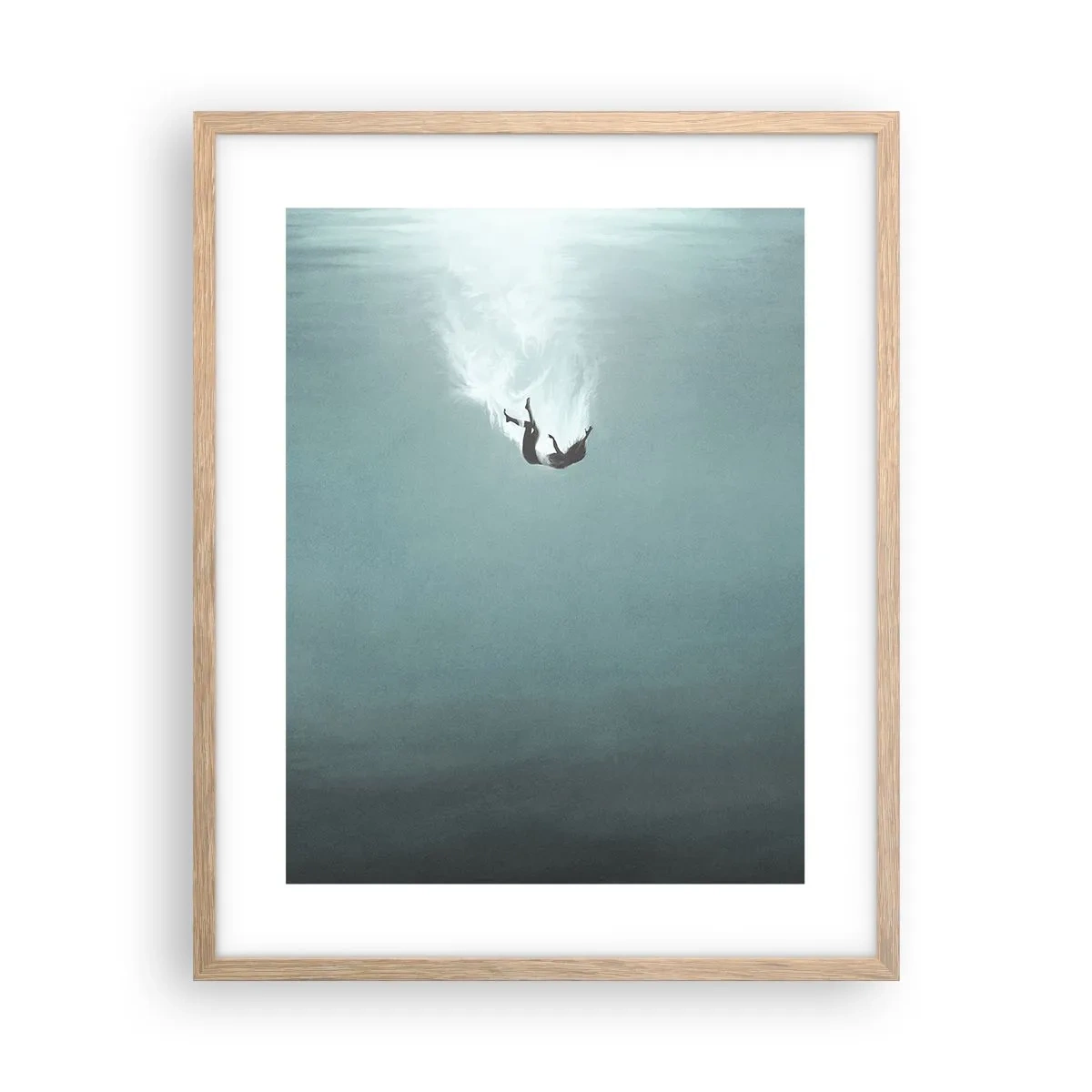 Poster in cornice rovere chiaro - Nell'abbraccio dell'oceano - 40x50 cm