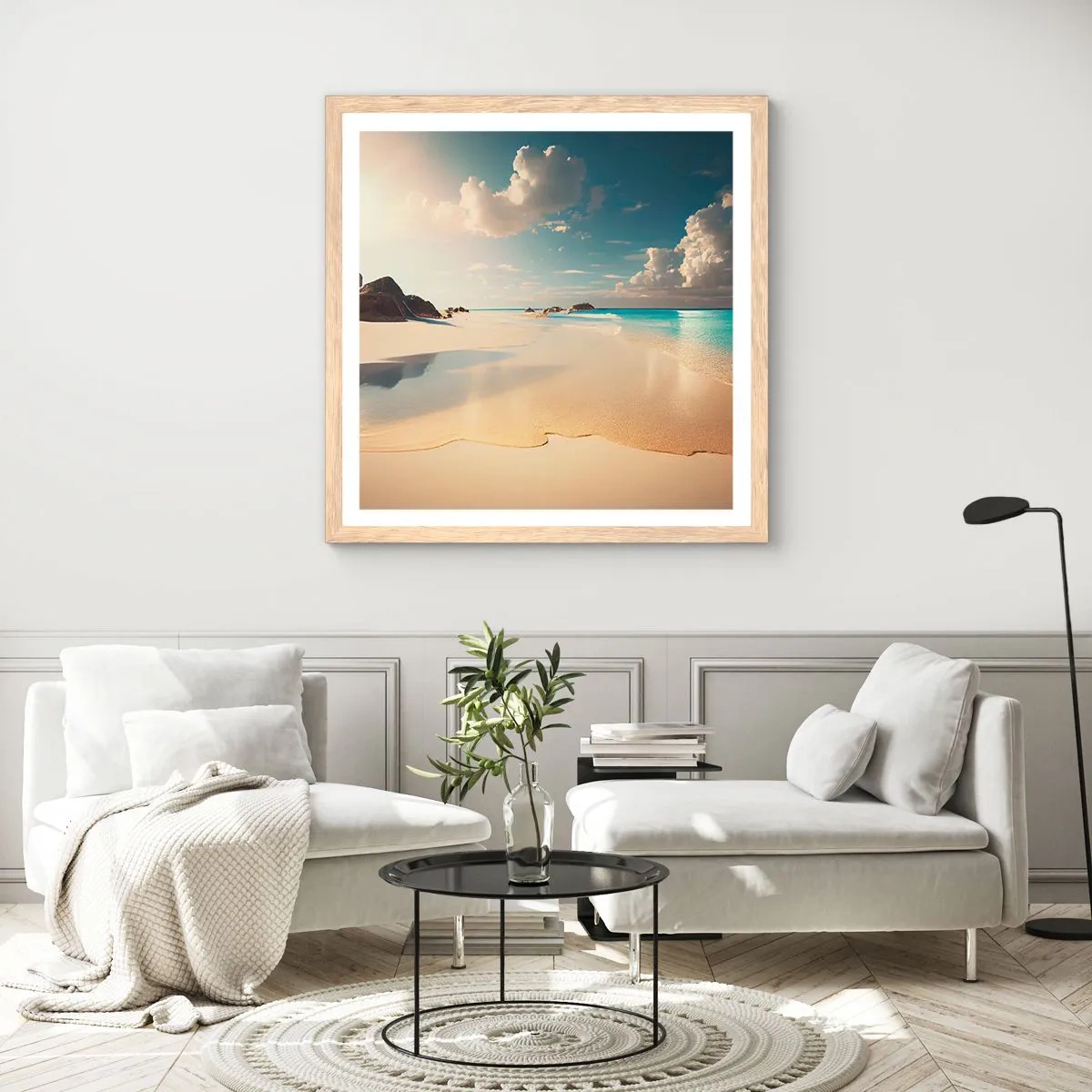 Poster in cornice rovere chiaro - Giornata ideale - 30x30 cm