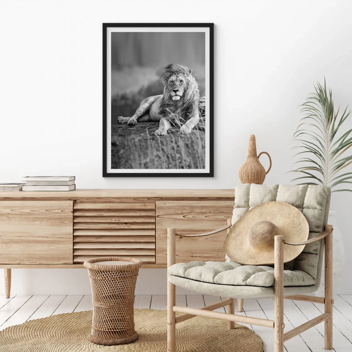 Poster in cornice nera - La siesta del re - 40x50 cm