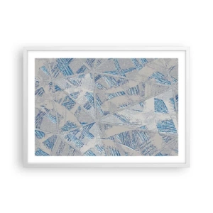 Poster in cornice bianca - Nel labirinto grigioblu - 70x50 cm