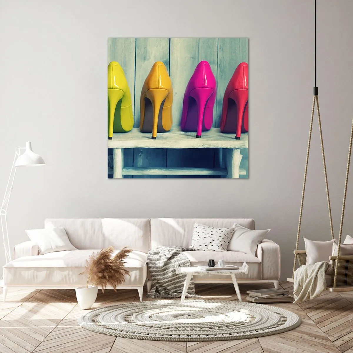 Quadro su tela - Stampe su Tela - A passeggio sull'arcobaleno - 50x50 cm