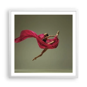 Poster in cornice bianca - Fiamma danzante - 60x60 cm