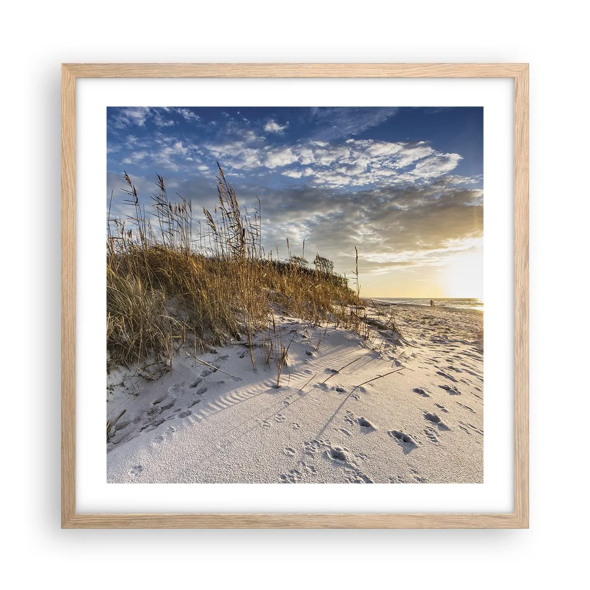 Poster in cornice rovere chiaro - Invito a passeggiare - 50x50 cm