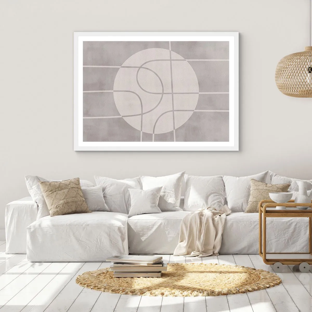 Poster in cornice bianca - Tondo e dritto - 100x70 cm