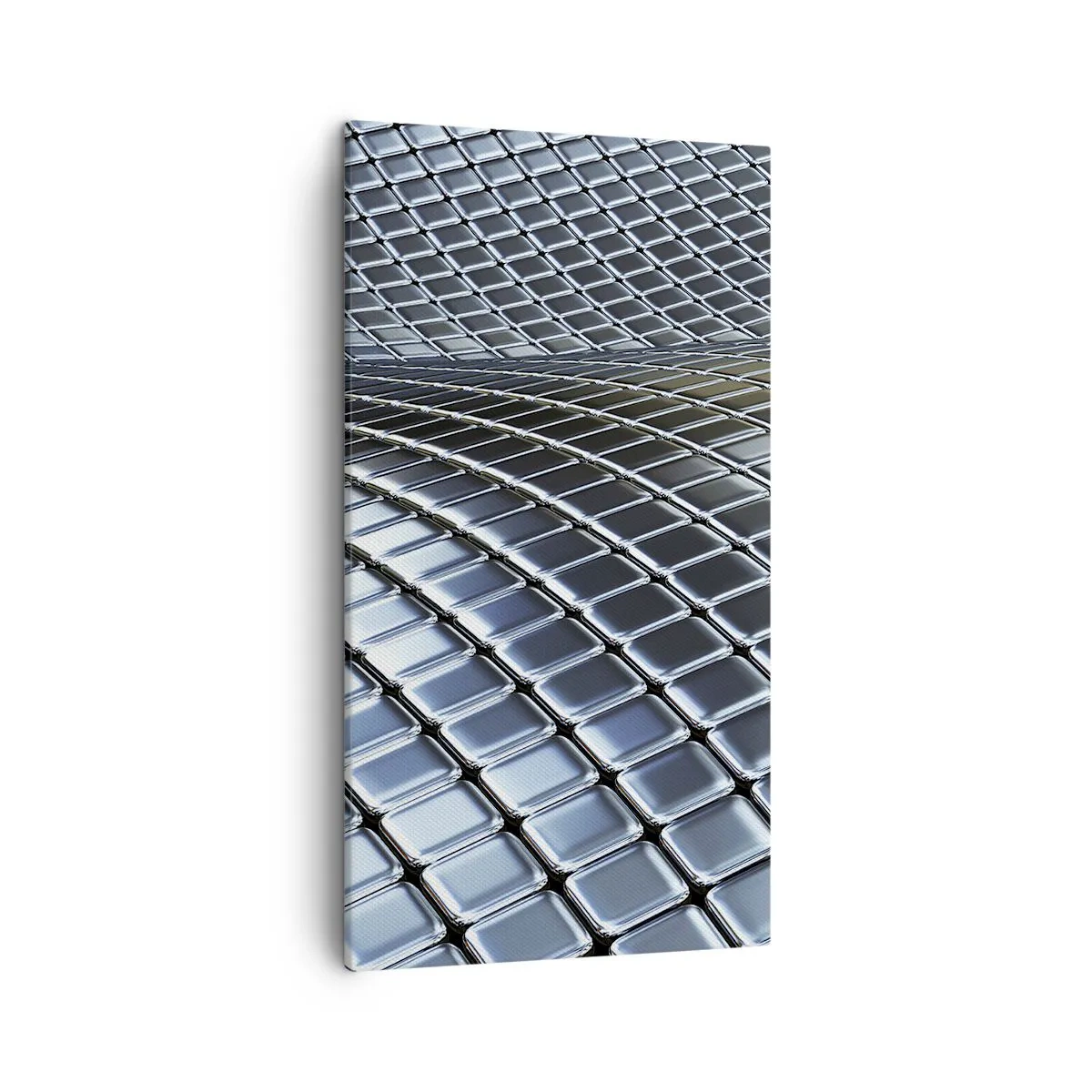 Quadro su tela - Stampe su Tela - Onda metallica argentea - 45x80 cm