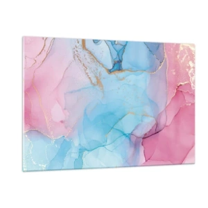 Quadro su vetro - Incontro e interpenetrazione - 120x80cm - Incontro e compenetrazione - Decorazione murale moderna per soggiorno e camera da letto ARTTOR